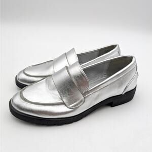 Kenneth Cole Reaction Fern Slip On Loafer Shoes Women's Silver Size US6.5 EU37